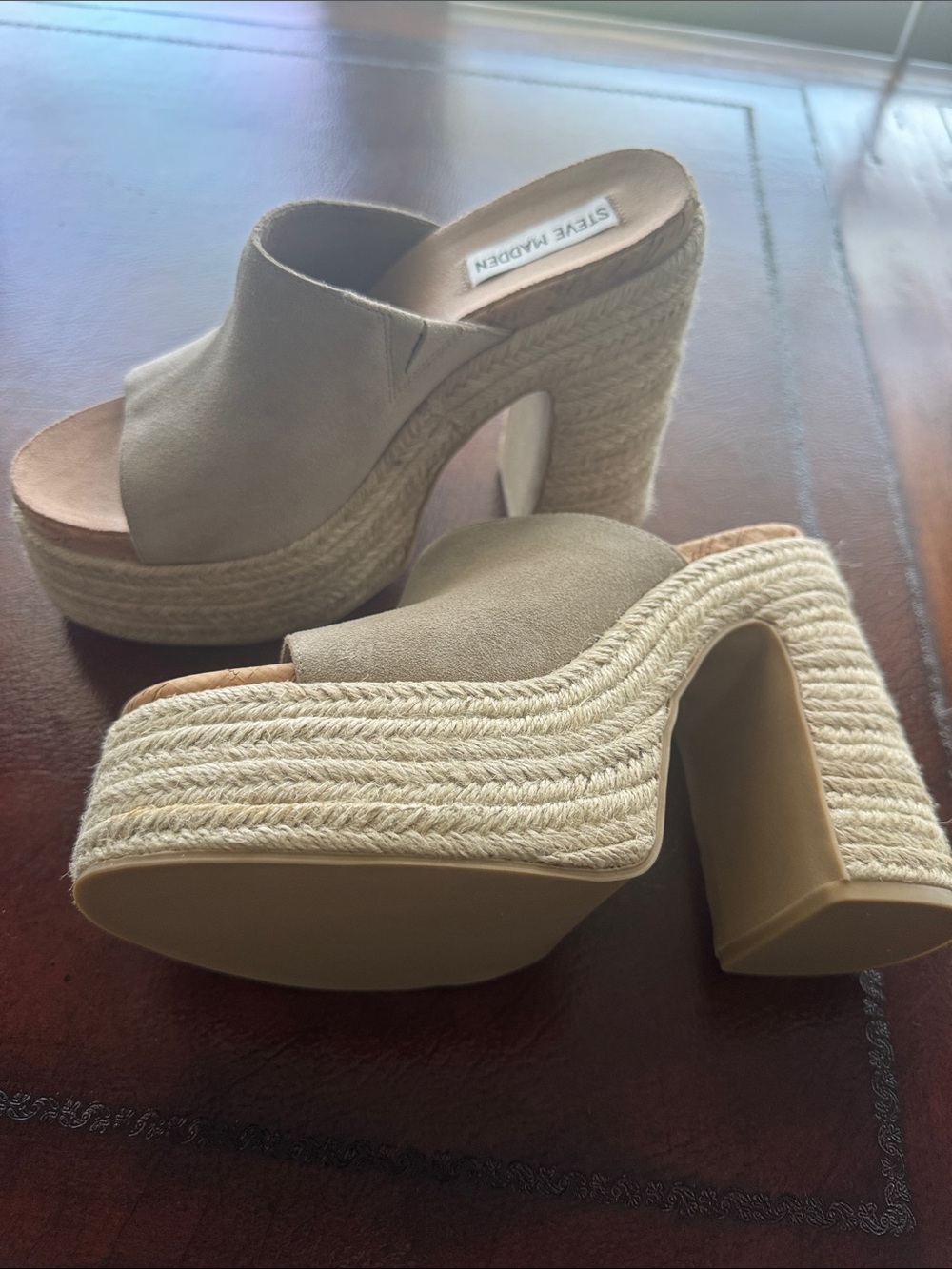 Steve Madden Neutral Espadrille Platform Mule
